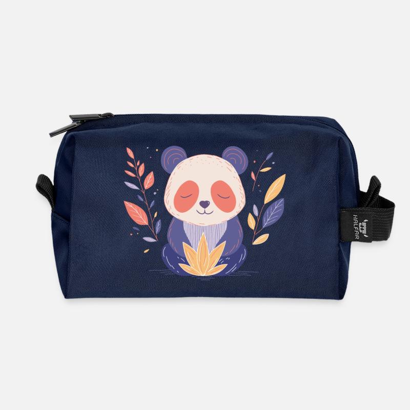 Yogi Panda - Recycled Toiletry Zip Bag - navy