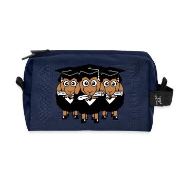 3 Sheep Certificate College Abi Three Students Team - Recycled Toiletry Zip Bag - navy - Front