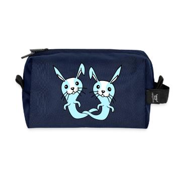 2 Hasen Geist Gespenst spuken Halloween gruselig - Recycelte Kulturtasche - Navy - Vorne