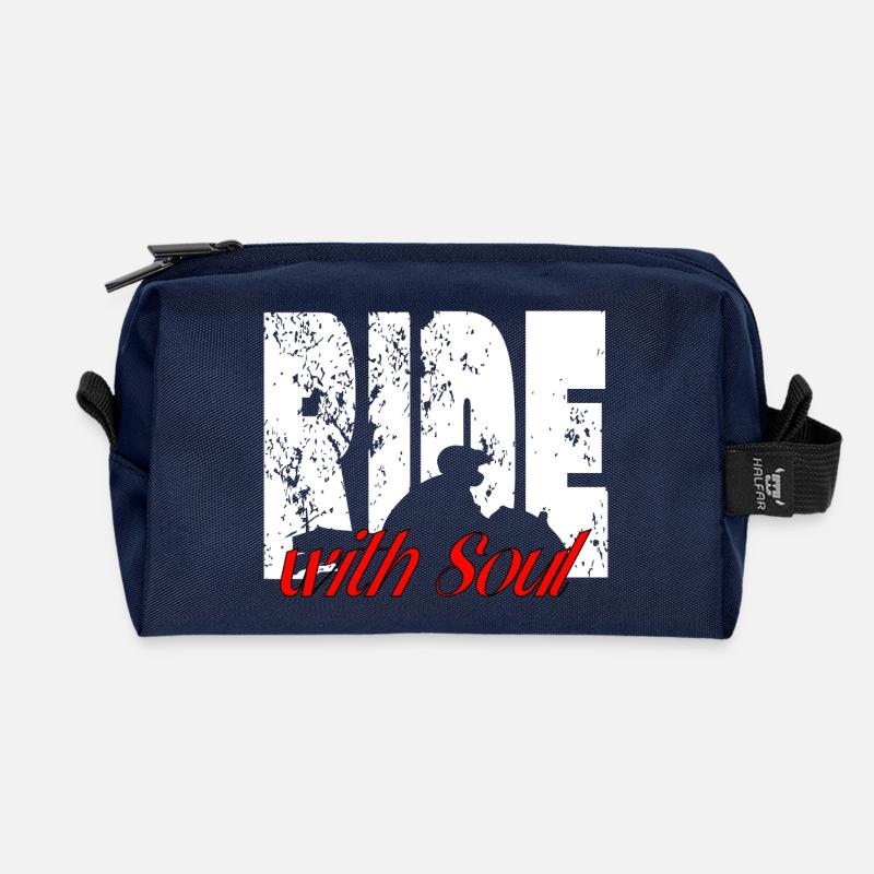 Für Biker - RideWithSoul - Recycelte Kulturtasche - Navy