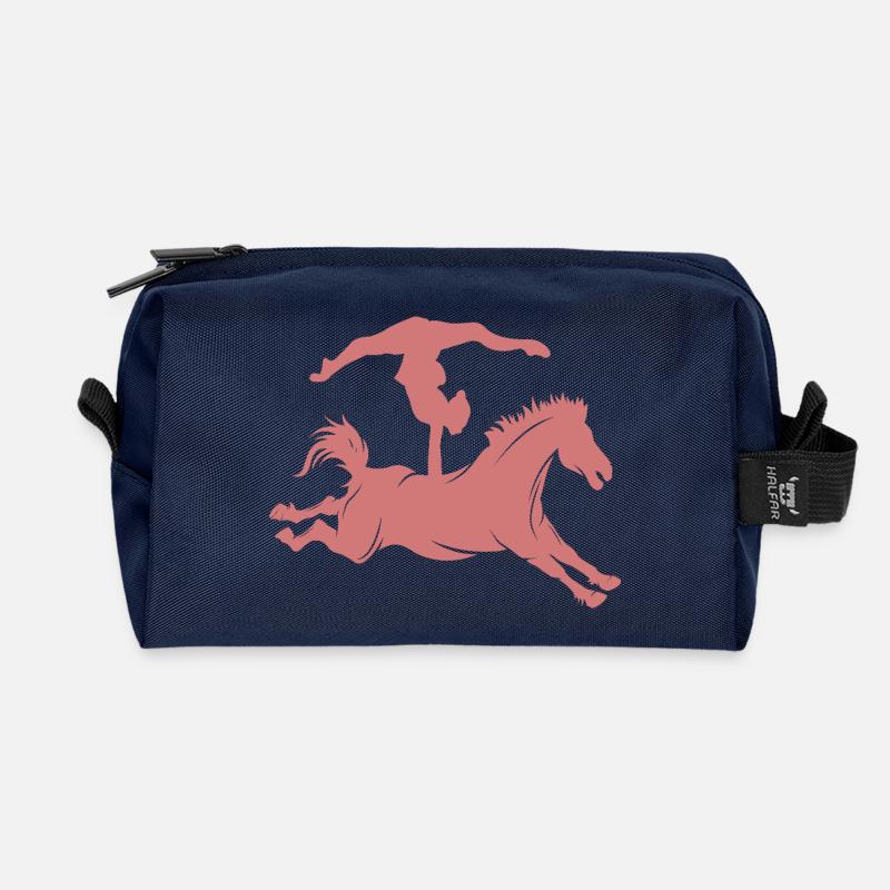 Minimalistische Pferd Reiten Silhouette Voltigiere - Recycelte Kulturtasche - Navy