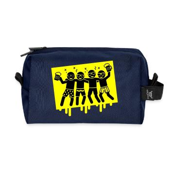 Party Urlaub Strand Saufen - Recycelte Kulturtasche - Navy - Vorne