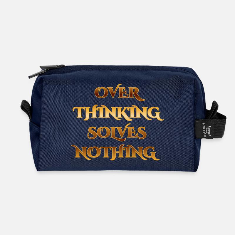 Superior Quote Design - Overthinking - Recycled Toiletry Zip Bag - navy