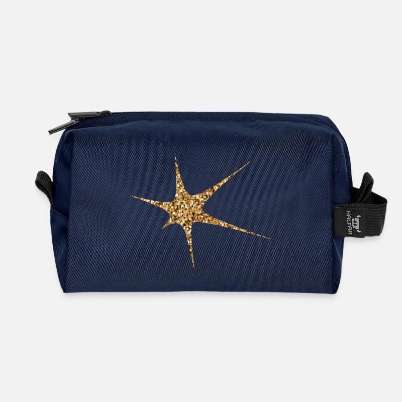 Goldener Glitzer Funkeln - Recycelte Kulturtasche - Navy