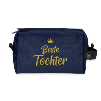 Goldene Krone Beste Tochter - Recycelte Kulturtasche - Navy - Vorne