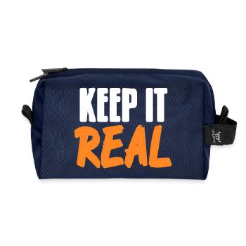 Keep It Real Urban Culture Authentic Vibes - Recycled Toiletry Zip Bag - navy - Front