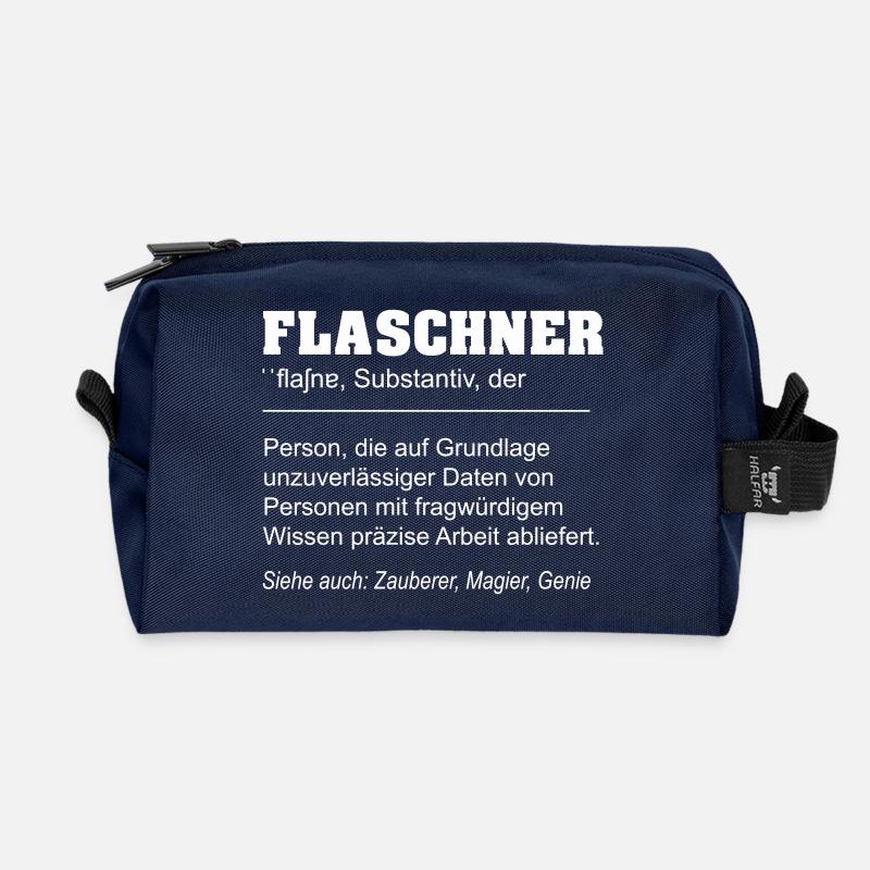 Flaschner lustige Definition - Recycelte Kulturtasche - Navy