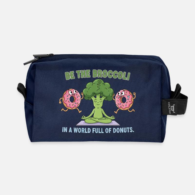 Sei der Brokkoli in einer Welt voller Donuts - Recycelte Kulturtasche - Navy