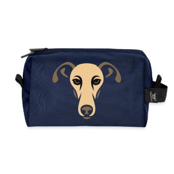 Windhund, Galgo - Recycelte Kulturtasche - Navy - Vorne