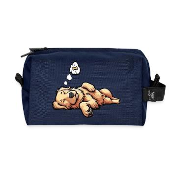 Golden Retriever Goldie Goldiebesitzer Goldies - Recycelte Kulturtasche - Navy - Vorne