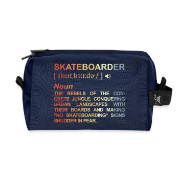 Skateboarder Meaning - Recycled Toiletry Zip Bag - navy - Front