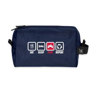 eat sleep play repeat : geek,gamer,gaming,jeux - Trousse de toilette en tissu recyclé - marine - Devant