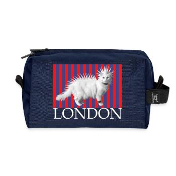 London Punk katze Mohikaner Kätzchen freche Katze - Recycelte Kulturtasche - Navy - Vorne
