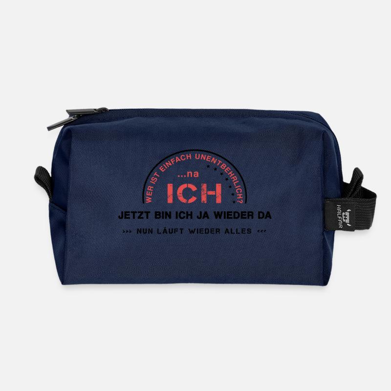 Indispensable ego I - Recycled Toiletry Zip Bag - navy