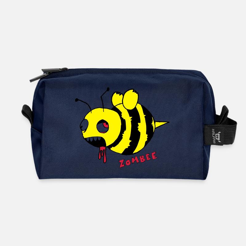Zombee / Halloween Zombie Horror Biene - Recycelte Kulturtasche - Navy