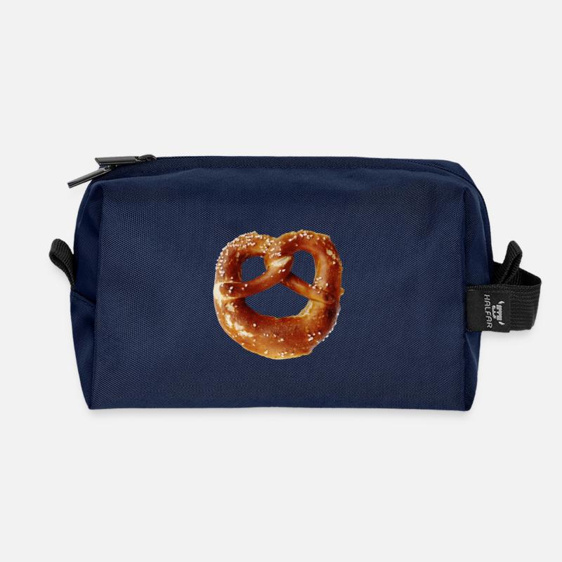 Bayrische Brezen - Recycelte Kulturtasche - Navy