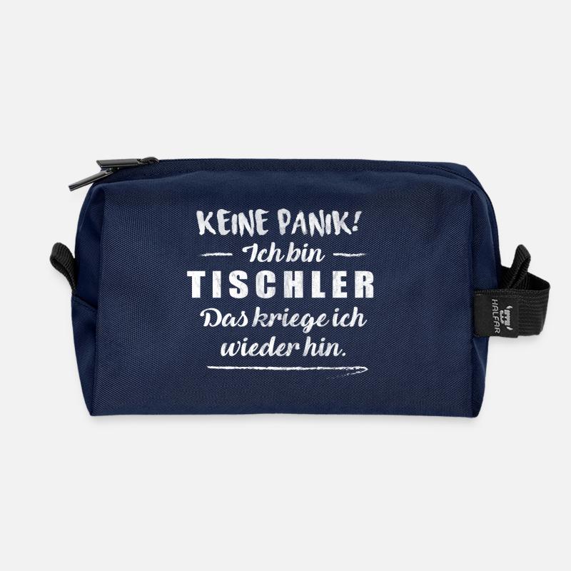 Tischler | Tischlerei Keine Panik Handwerker Möbel - Recycelte Kulturtasche - Navy