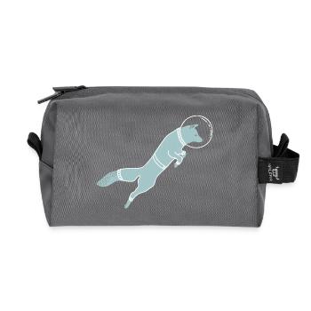 SPACE FOX - Recycled Toiletry Zip Bag - anthracite - Front