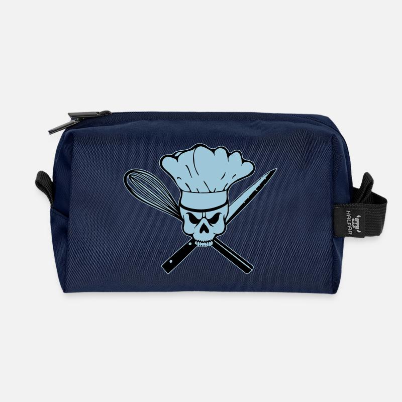 Koch Pirat oder Rebell Totenkopf - Recycelte Kulturtasche - Navy