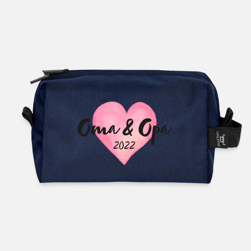 Oma & Opa 2022 Herz - Recycelte Kulturtasche - Navy