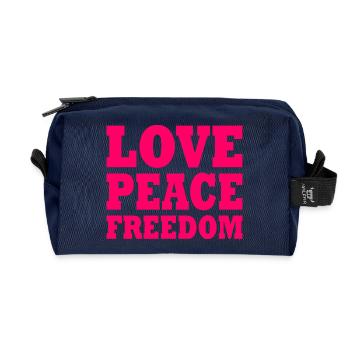 Love peace freedom - Trousse de toilette en tissu recyclé - marine - Devant