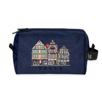 Celle, Basse-Saxe, Maisons à colombages, Allemagne - Trousse de toilette en tissu recyclé - marine - Devant