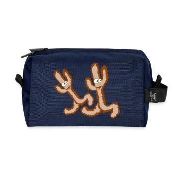 2 Cacti Race Happy Legs Run Fast - Recycled Toiletry Zip Bag - navy - Front