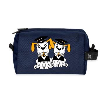 Chiens École Diplôme Certificat Gymnase Collège Abi - Trousse de toilette en tissu recyclé - marine - Devant