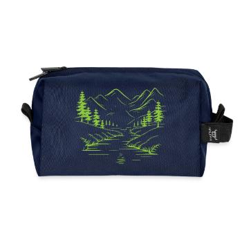 Mountains - Recycled Toiletry Zip Bag - navy - Front