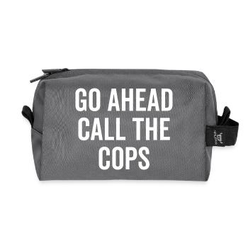 Go Ahead Call The Cops - Recycled Toiletry Zip Bag - anthracite - Front