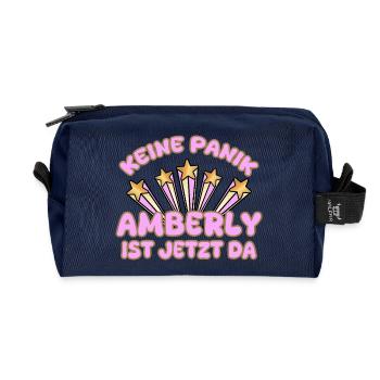 Amberly as a woman's name - Recycled Toiletry Zip Bag - navy - Front