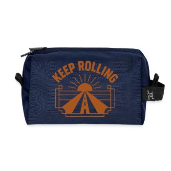 Keep Rolling – Immer weiterfahren - Recycelte Kulturtasche - Navy - Vorne