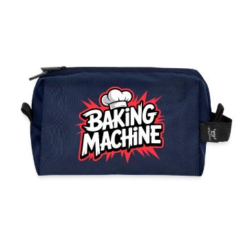 Baking Machine Fun - Recycled Toiletry Zip Bag - navy - Front
