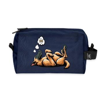 Malinois Belgian Shepherd Malinois Owner - Recycled Toiletry Zip Bag - navy - Front