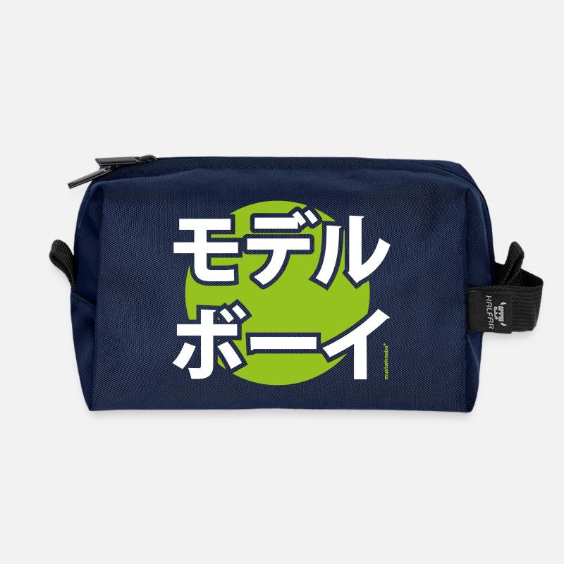 Musterknabe Katakana - Recycled Toiletry Zip Bag - navy