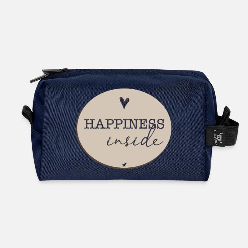 Inschrift mit Herz Abbildung - Recycelte Kulturtasche - Navy