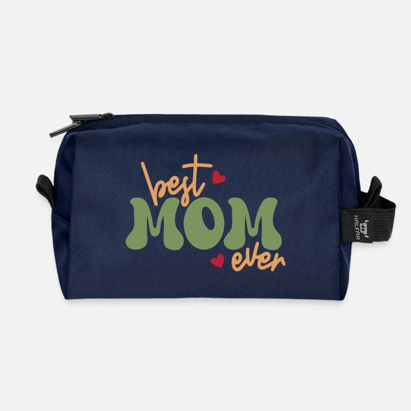 Beste Mutter aller Zeiten Herz-Typografie - Recycelte Kulturtasche - Navy
