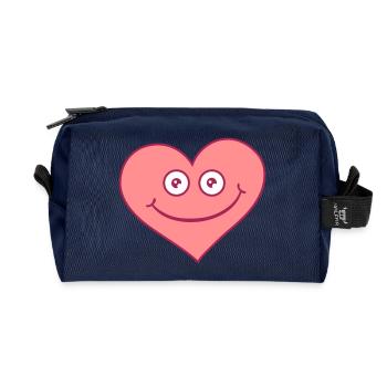 Happy Heart - Trousse de toilette en tissu recyclé - marine - Devant
