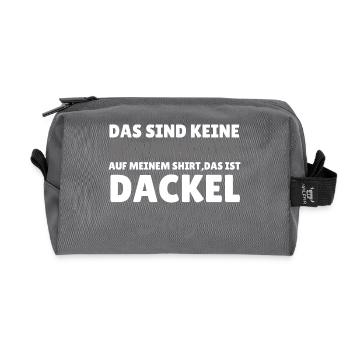 Hundeliebe Dackel - Recycelte Kulturtasche - Anthrazit - Vorne