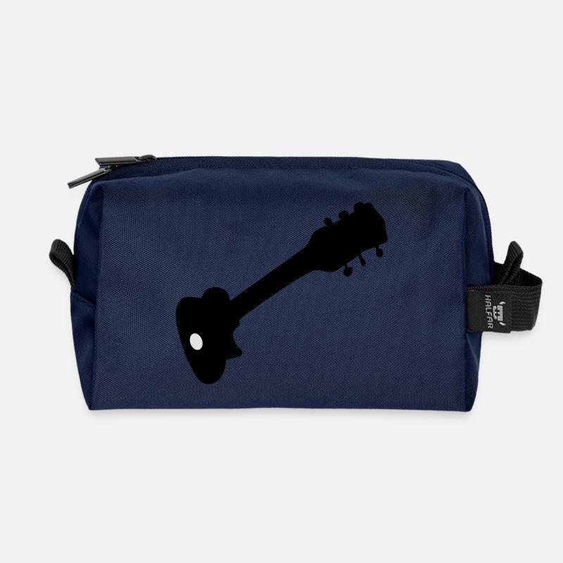 guitar - Recycled Toiletry Zip Bag - navy