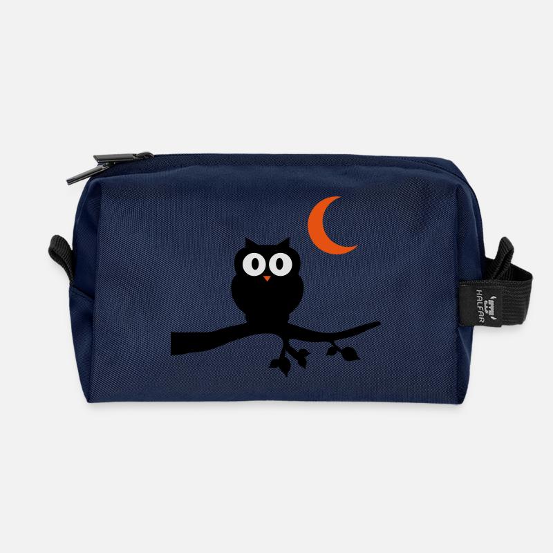 eule_vollmond_3 - Recycelte Kulturtasche - Navy