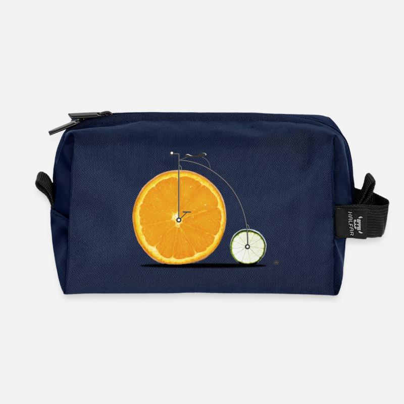 Obst Fahrrad - Recycelte Kulturtasche - Navy