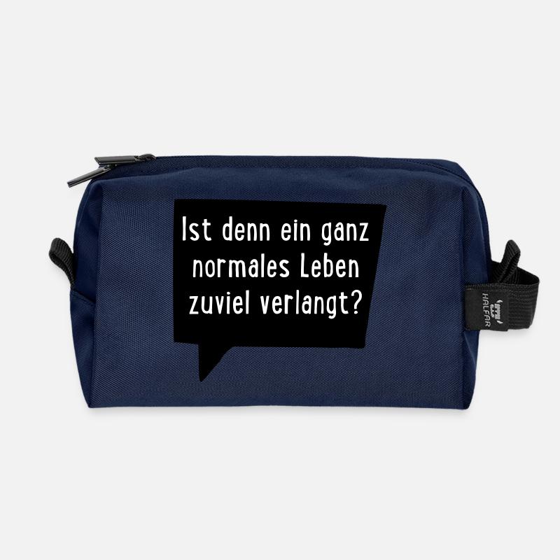Ist ein ganz normales Leben denn zuviel verlangt? - Recycelte Kulturtasche - Navy
