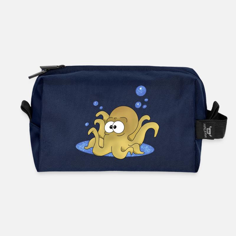 Krake - Recycelte Kulturtasche - Navy