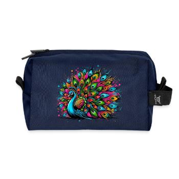 Peacock - Recycled Toiletry Zip Bag - navy - Front