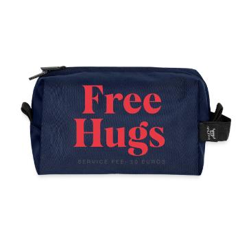 Funny Statement – Free Hugs Service Fee: 10Euro - Recycled Toiletry Zip Bag - navy - Front