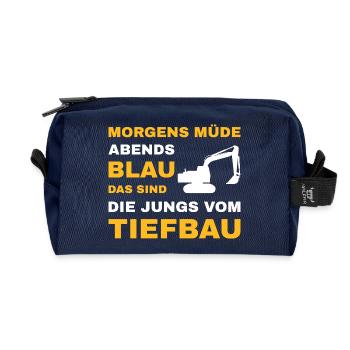 Civil Engineering Civil Engineering Road Construction Excavator Driver Excavation - Recycled Toiletry Zip Bag - navy - Front