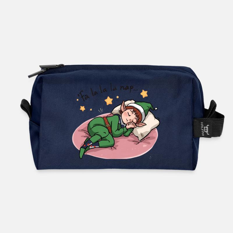 Dreamy Elf Christmas Break Süße - Recycelte Kulturtasche - Navy