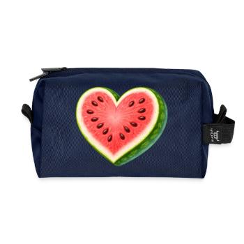 Saftige Wassermelone in Herzform Illustration - Recycelte Kulturtasche - Navy - Vorne