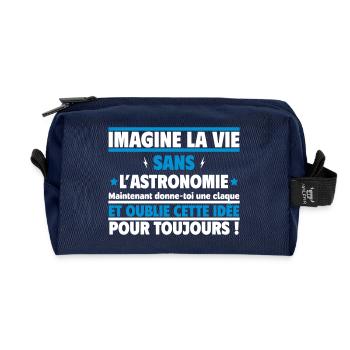 imagine la vie sans l astronomie - Trousse de toilette en tissu recyclé - marine - Devant